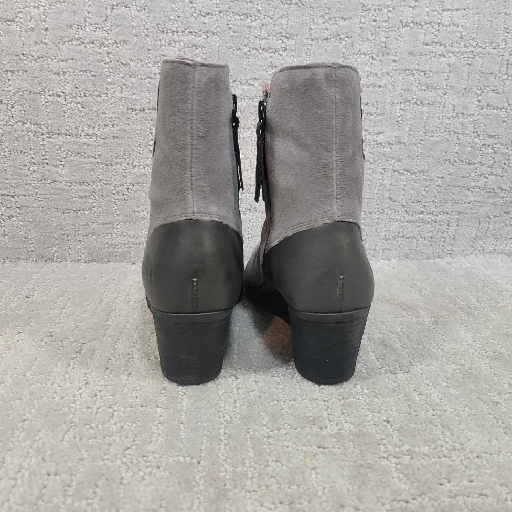 The North Face Womens Size 7 Bridgeton Wedge Zip Gray Waterproof Suede Boots NEW